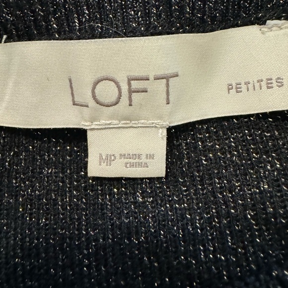 LOFT sweater dress. black with gold woven in, long sleeve Size PM. NWOT - Picture 5 of 9